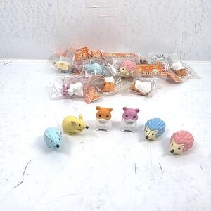 Lot of 14 Iwako Japanese 3D Puzzle Erasers Garden Animals Hedgehog Hampster NEW